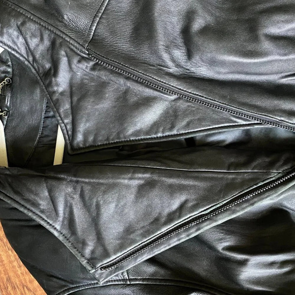 DANIER Oversized Long Black Cinched Waist Authentic Leather Jacket Coat Size L - Picture 13 of 16